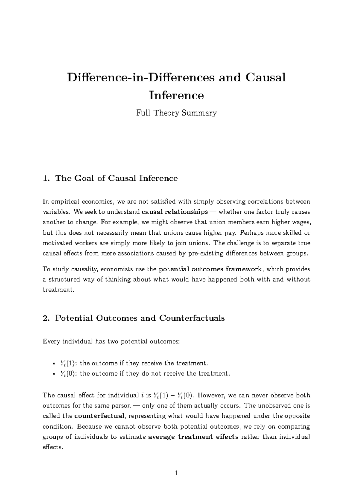 Causal Inference Theory Summary for EE Week 7 - Studeersnel