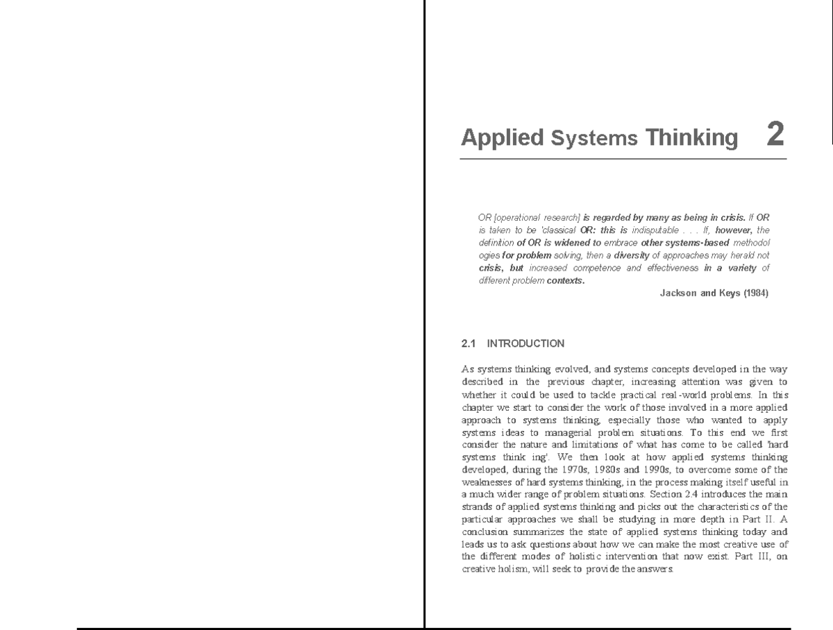 Jackson (2003) Chapter 2 - Applied Systems Thinking and its Development ...