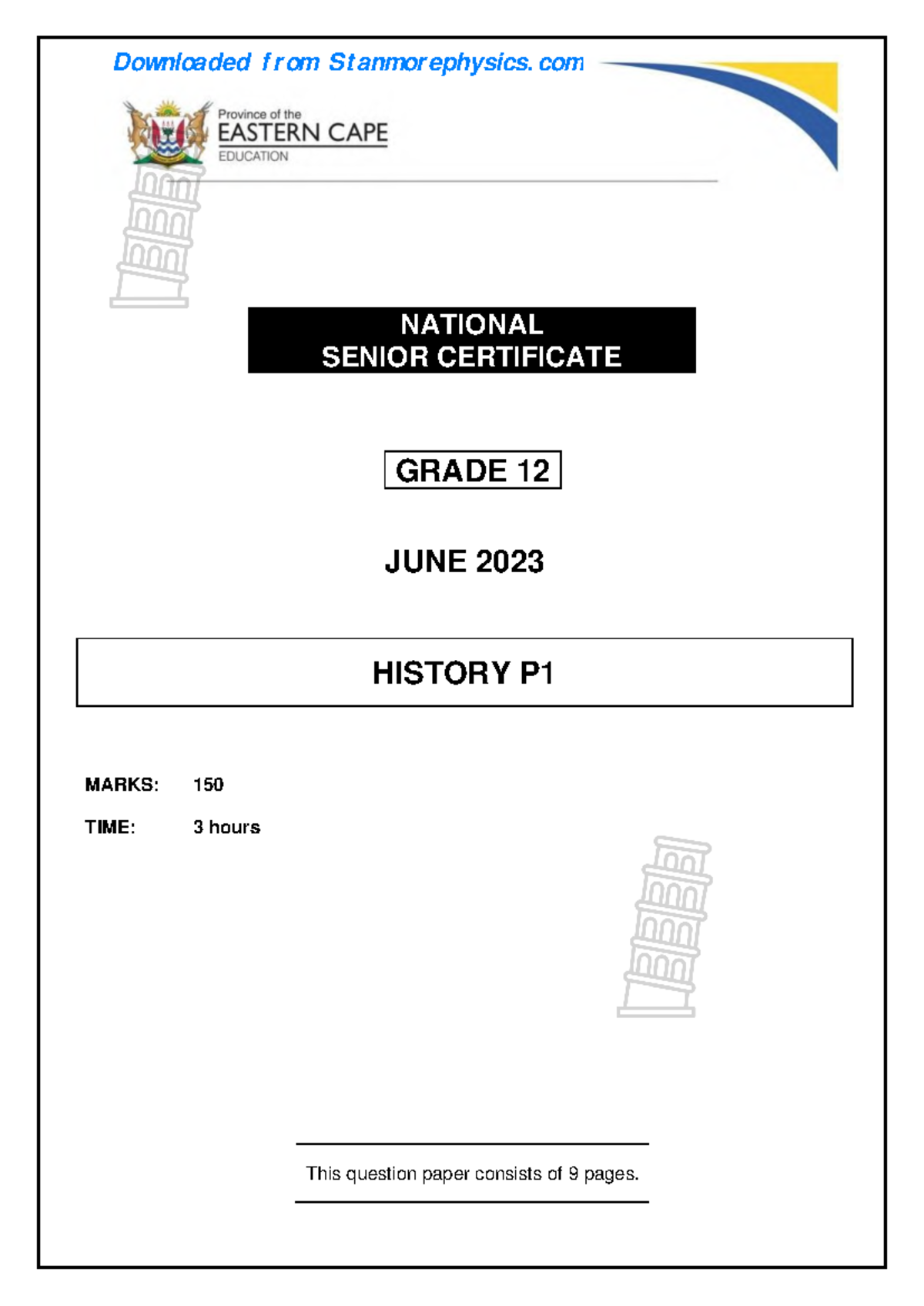 EC Grade 12 History June 2023 P1 & Memo: The Cold War & Civil Rights ...