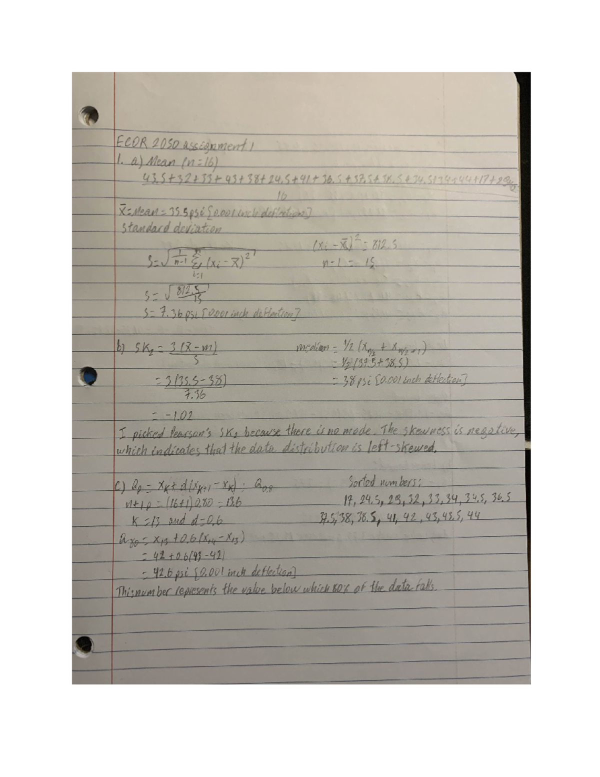 ECOR2050 Assignment 1 Analysis: Statistics & Data Distribution - Studocu