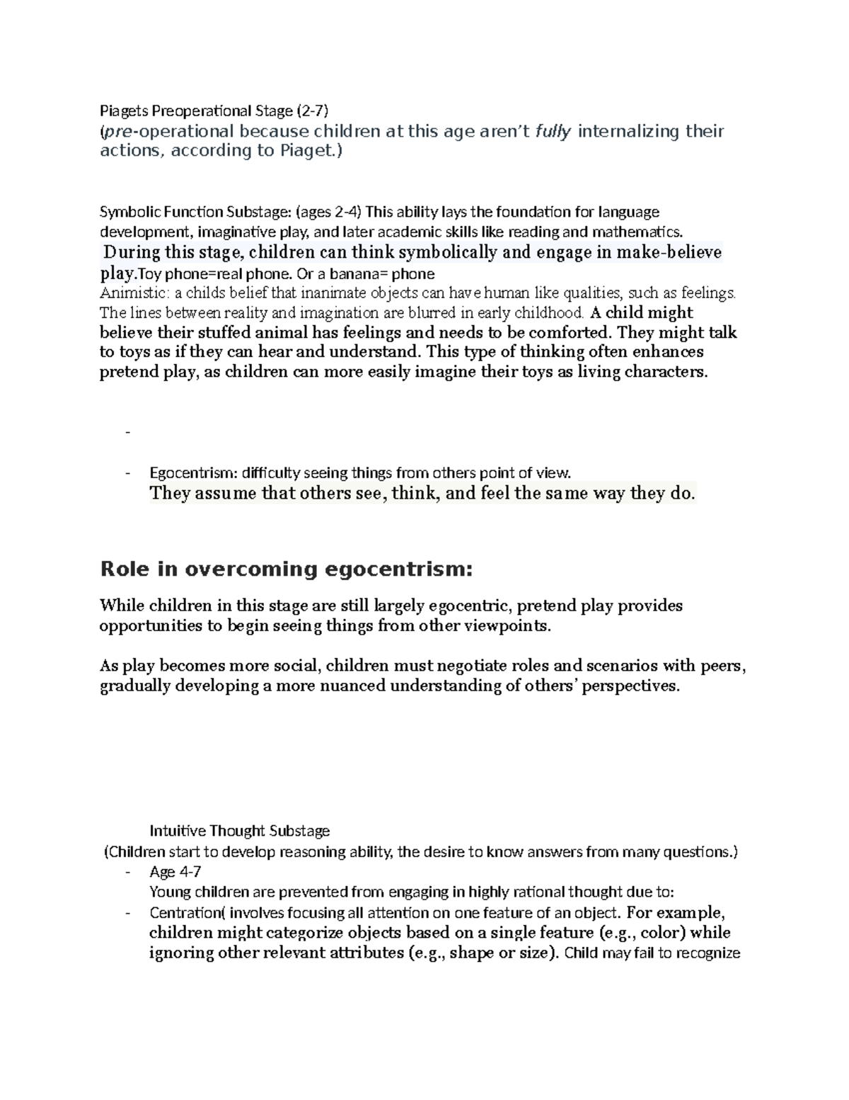 PSY 101: Understanding Piaget's Preoperational Stage in Child ...