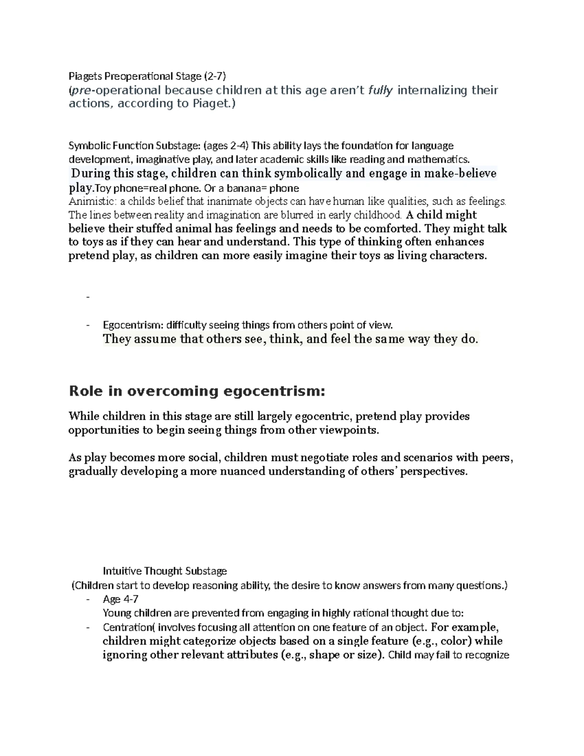 Module 5 - Study Notes on Middle Childhood Development and Piaget's ...