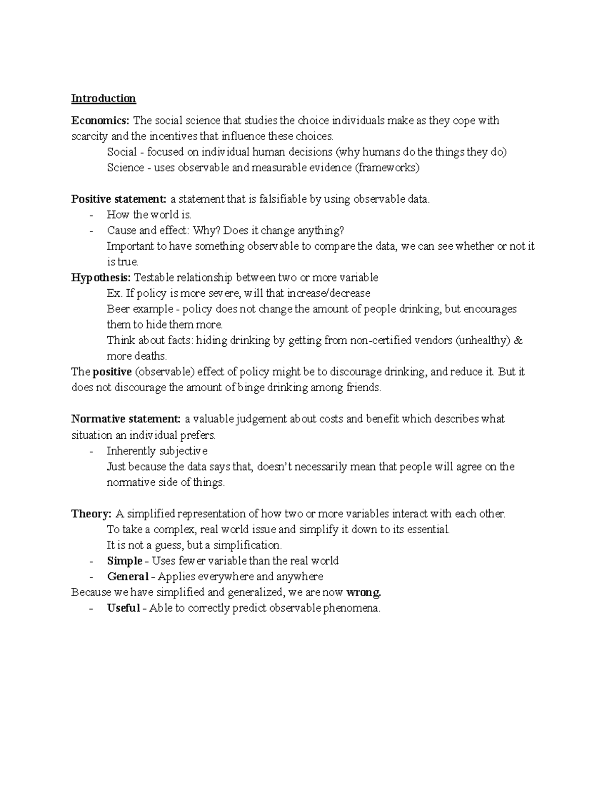 ECON 102 Lecture Notes: Introduction to Economics Concepts - Studocu
