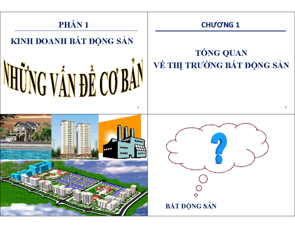 Kinh Doanh Bất Động Sản: Tổng Quan Thị Trường BĐS (Slide BĐS) - Document Preview