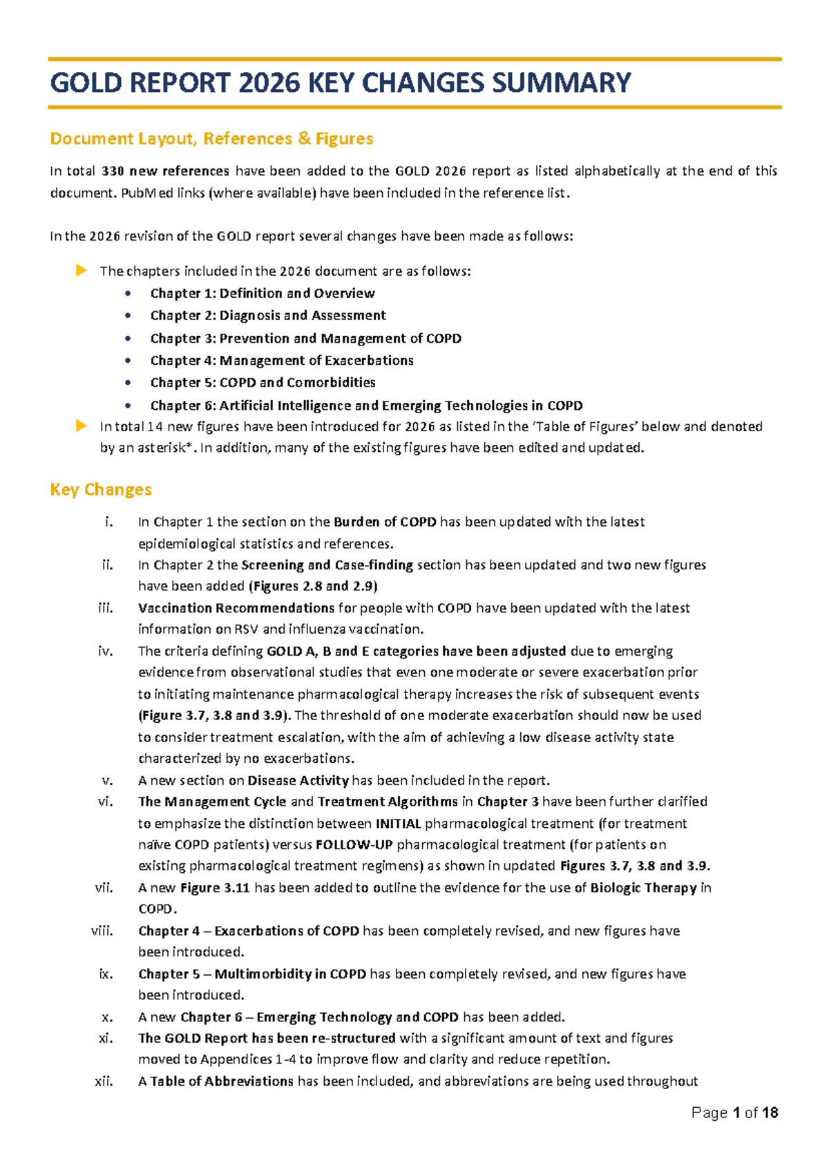 GOLD 2026 Report: Key Changes Summary and Updates - Studocu