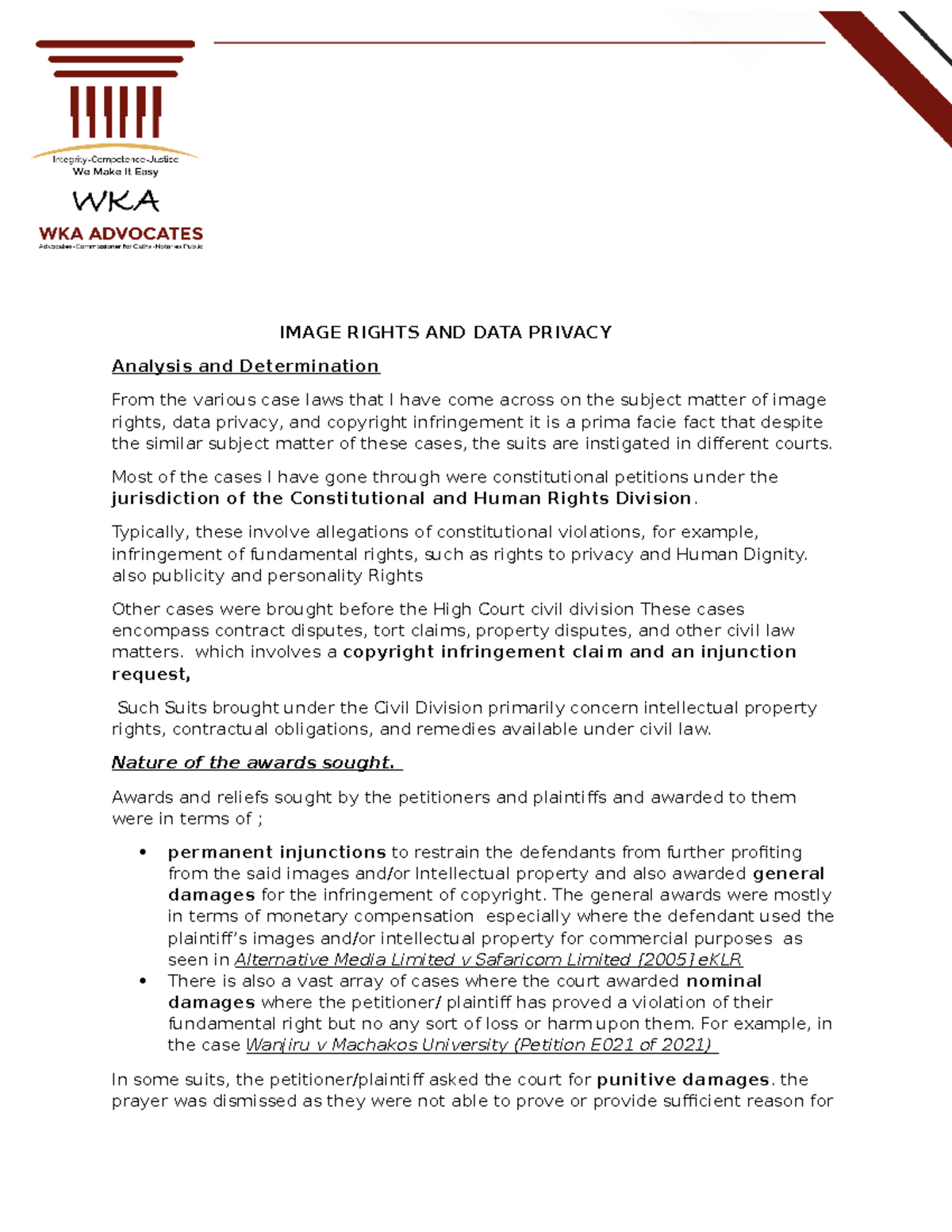 Image Rights AND DATA Privacy - IMAGE RIGHTS AND DATA PRIVACY Analysis ...
