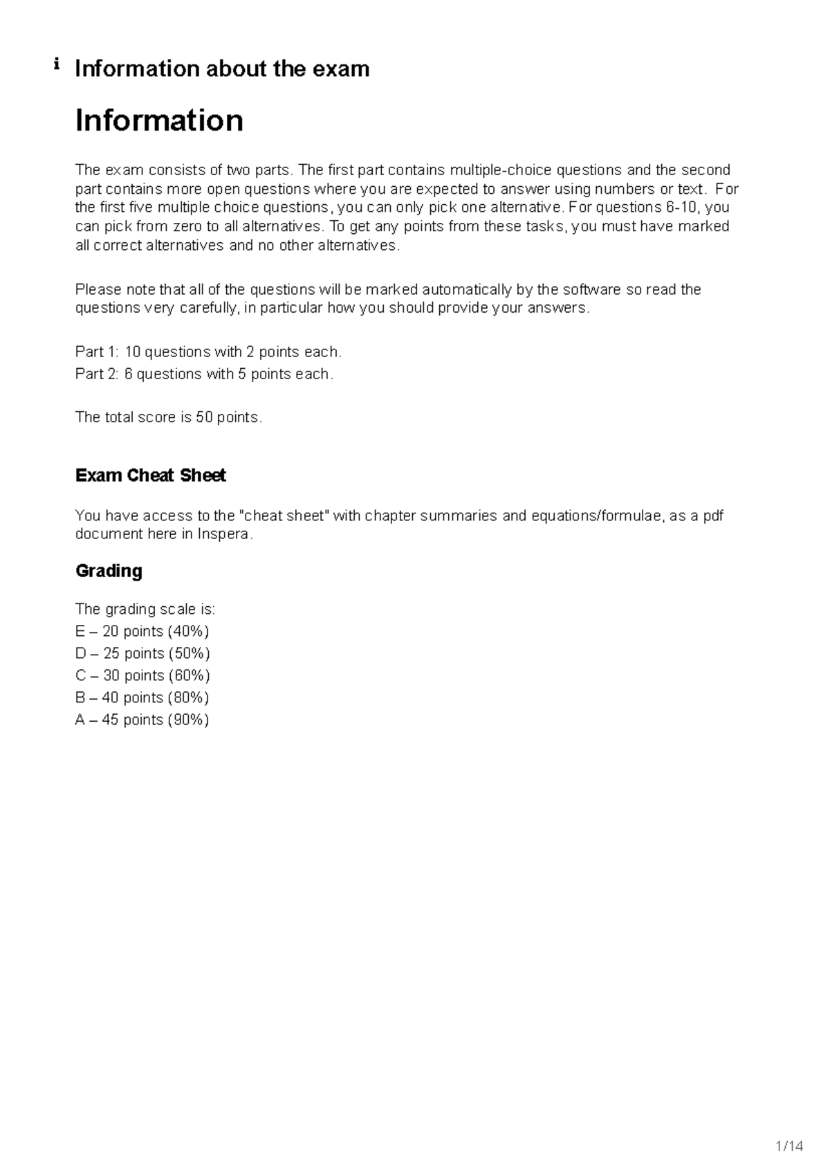 Information on Exam Structure and Grading (Course Code: EXAM101) - Studocu