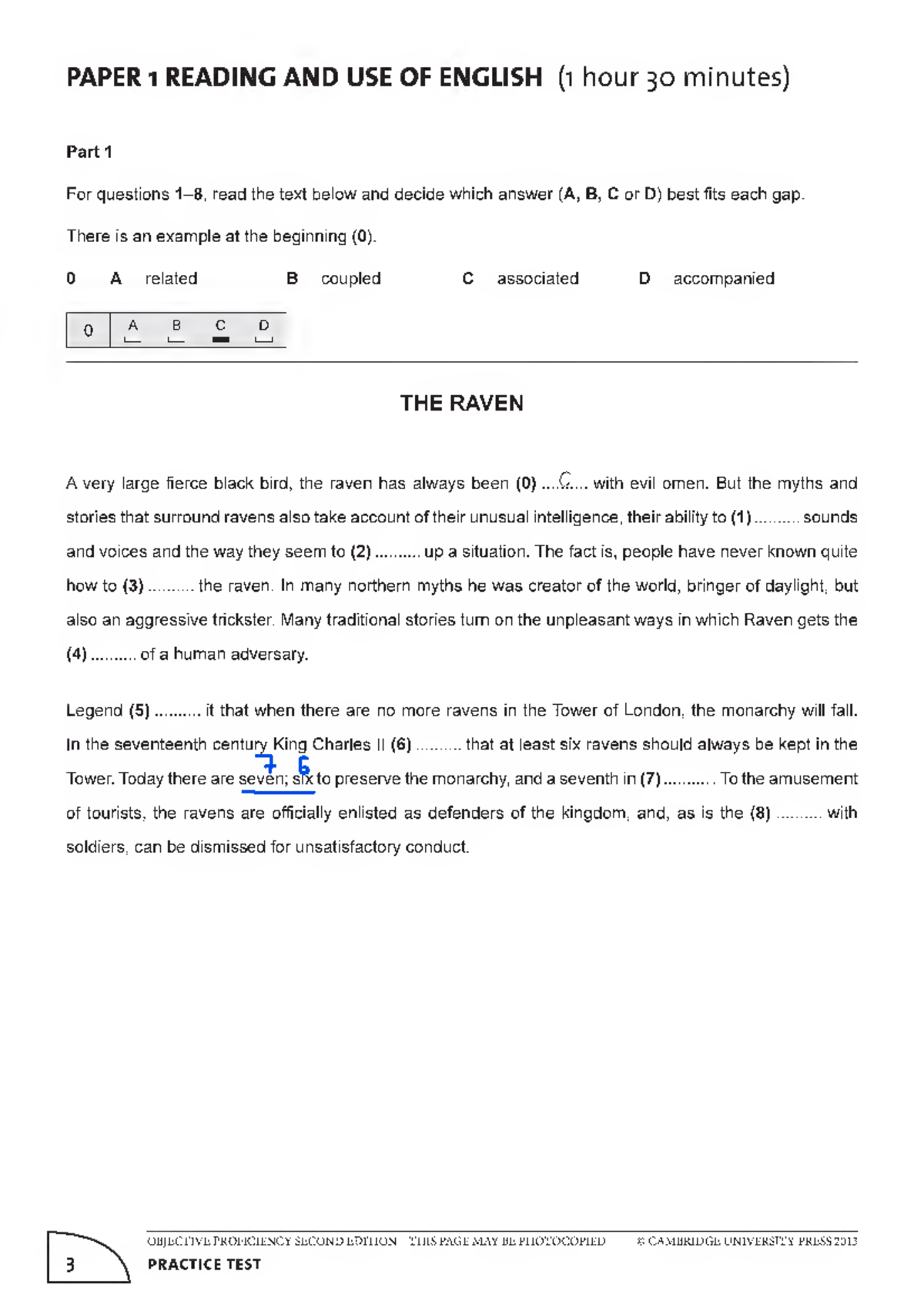 PAPER 1 READING AND USE OF ENGLISH: C2 Proficiency Practice Test - Studocu