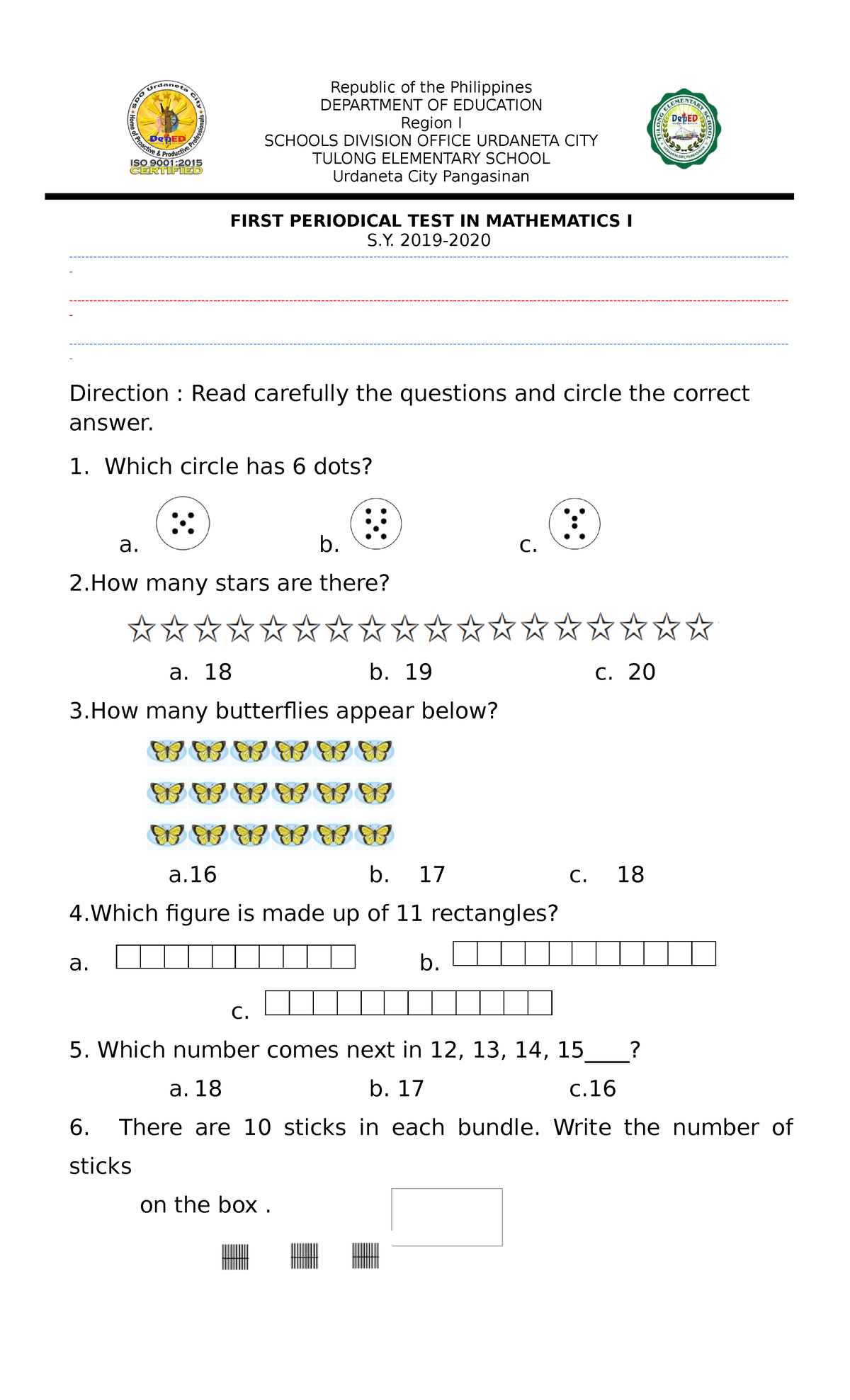 Grade 1 math - SAMPLE OF LESSON PLAN - Republic of the Philippines ...