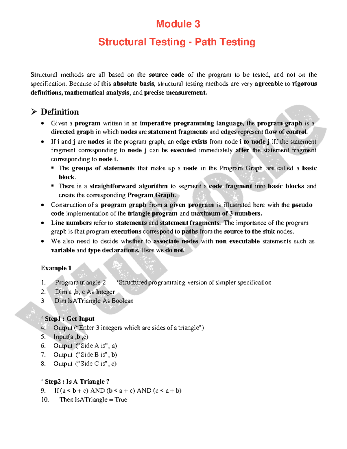 @vtucode - ST Structural Testing: In-Depth Study of Module 3 - Studocu