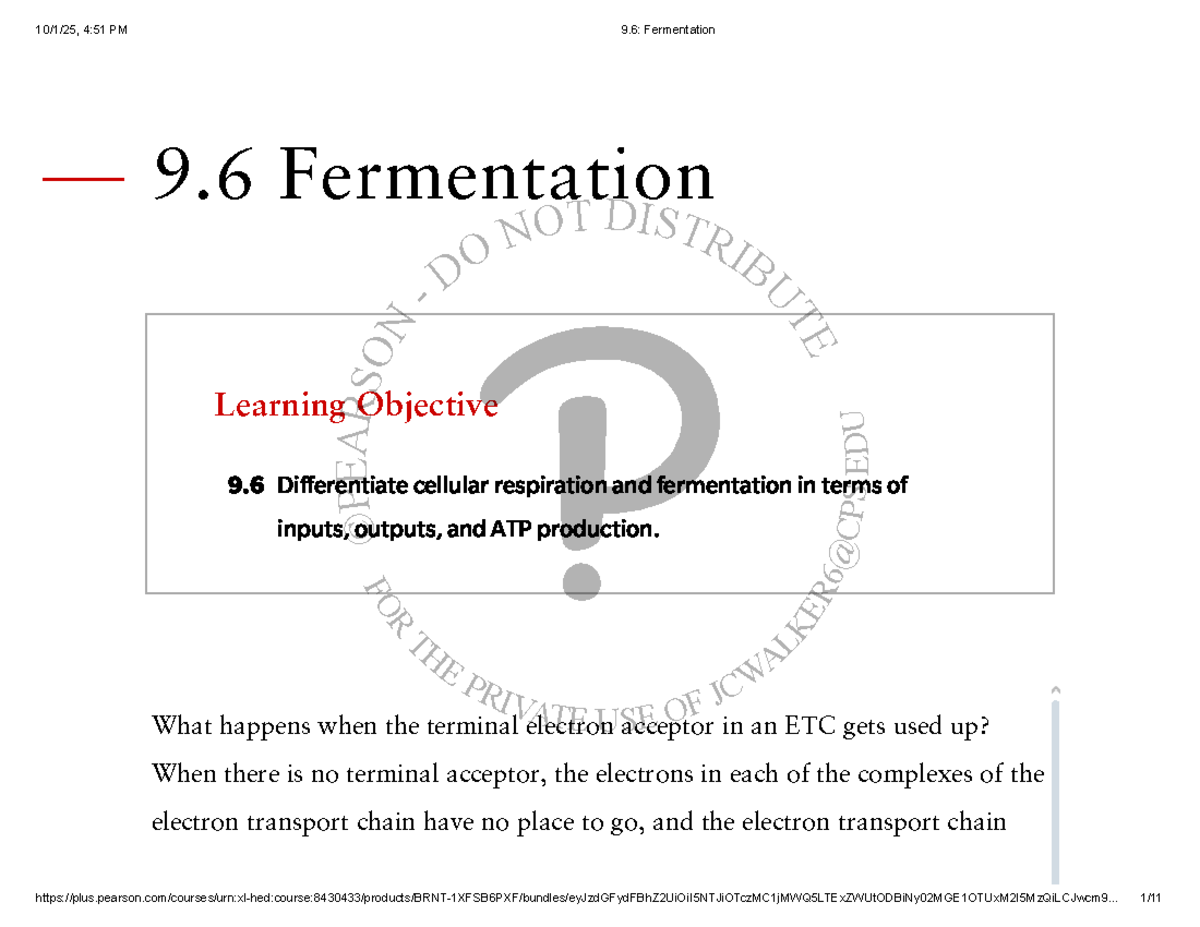 9.6: Fermentation in Cellular Respiration - Mechanics & Pathways - Studocu