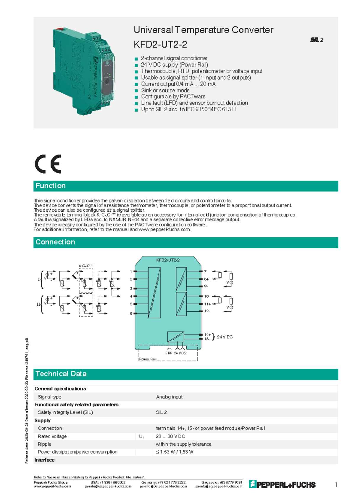 KFD2-UT2-2 Universal Temperature Converter Catalog - Studocu