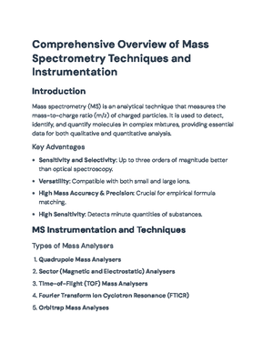 Mass Spectrometry Techniques Overview: Principles and Applications ...