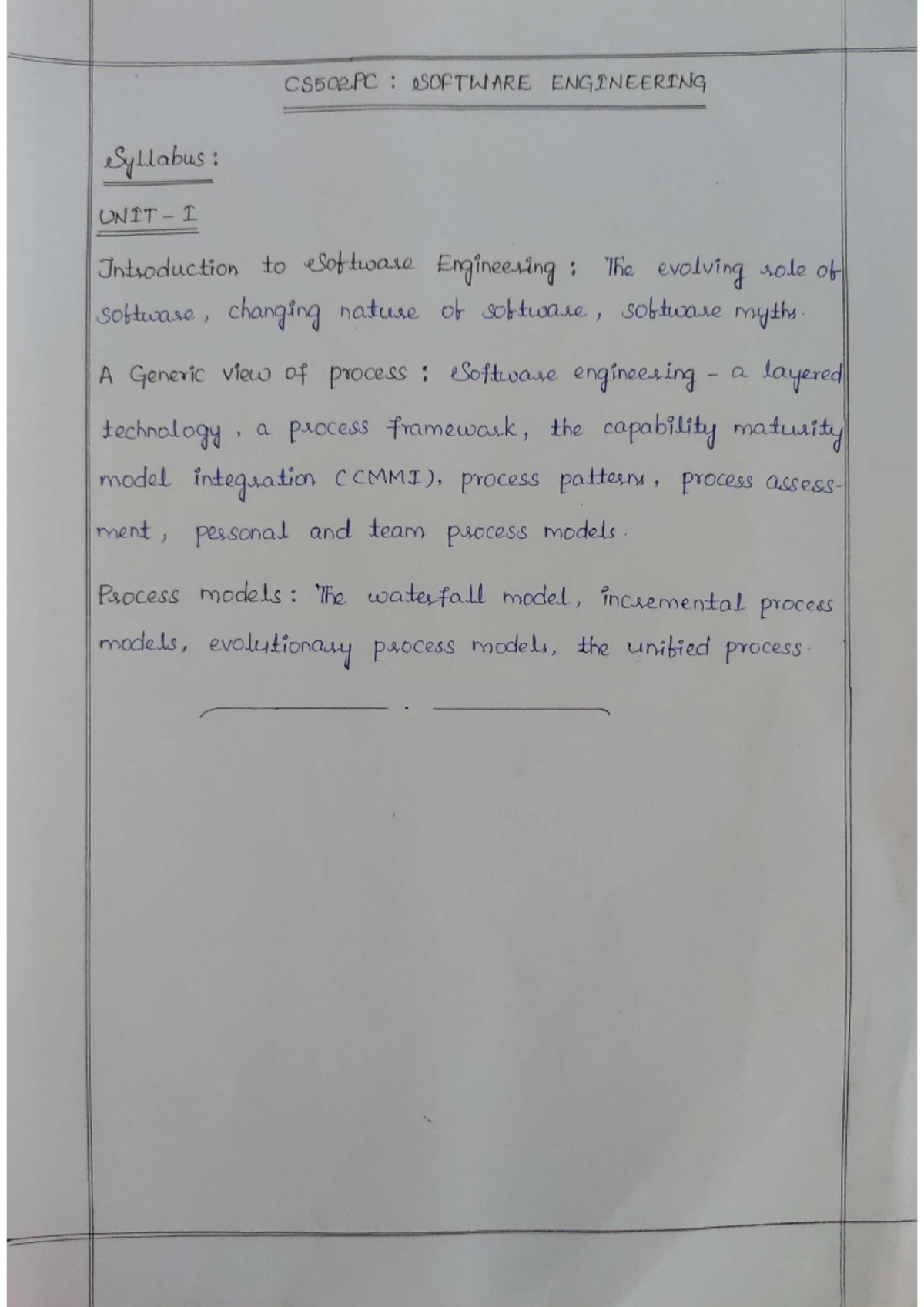 Software Engineering 1st unit 09-Oct-2021 12.50 pm - CS502PC : SOFTWARE ...