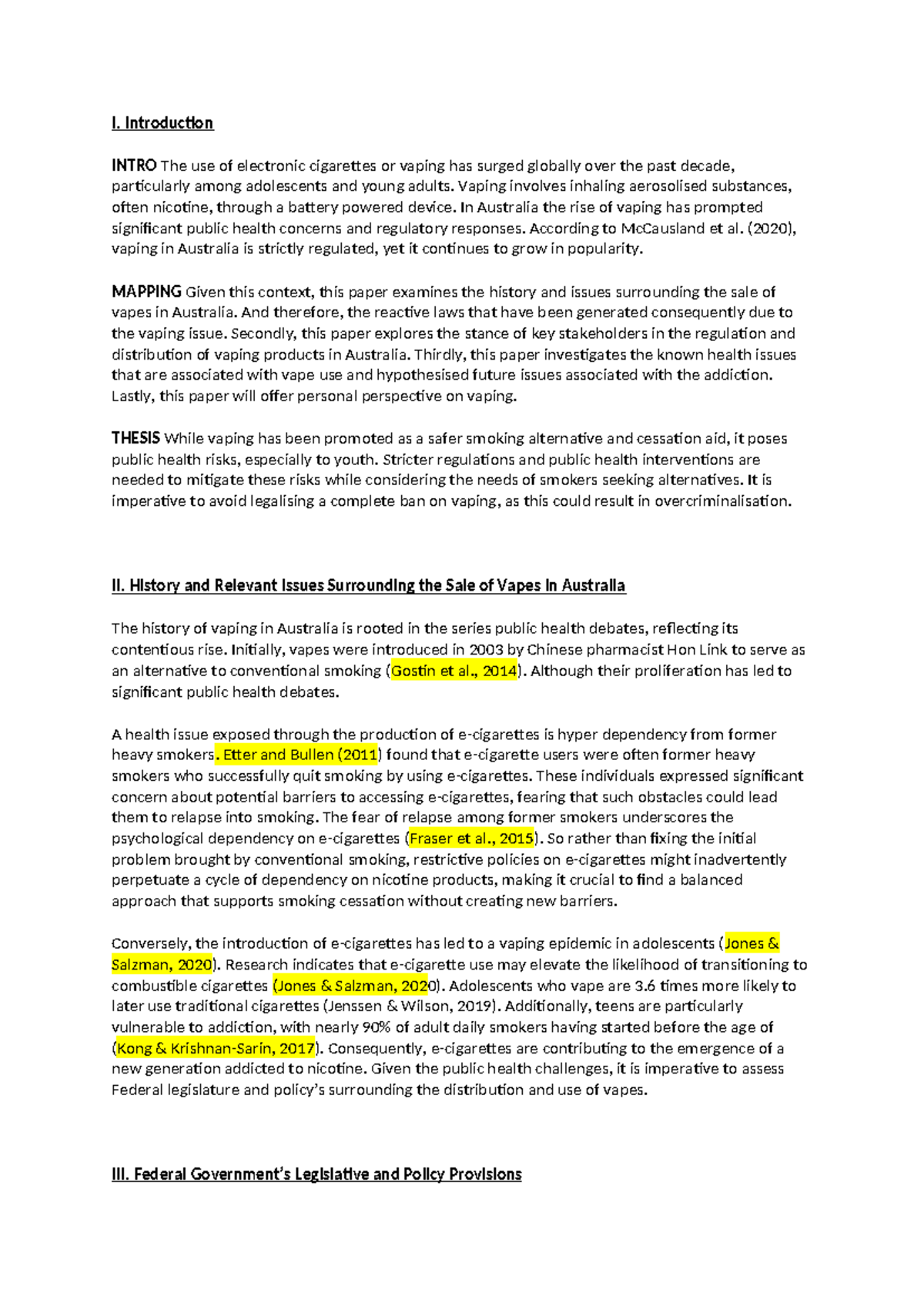 Vape Essay: Public Health Impacts and Regulatory Framework Analysis ...