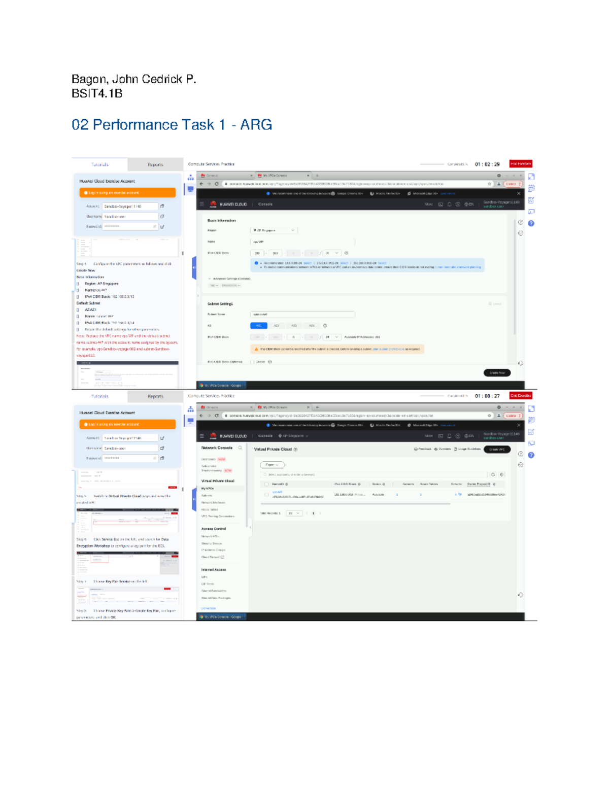 02 Performance Task 1 - Bagon - BS in Information Technology - Bagon ...