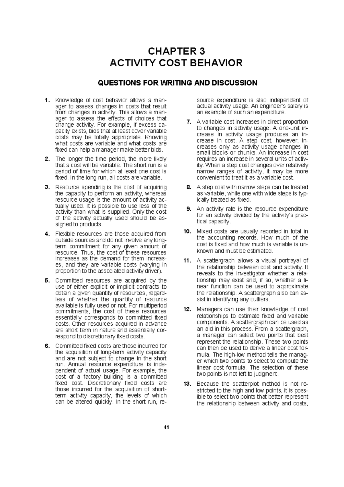 Ch 3 - Cost Behavior Analysis and Managerial Implications - Studocu