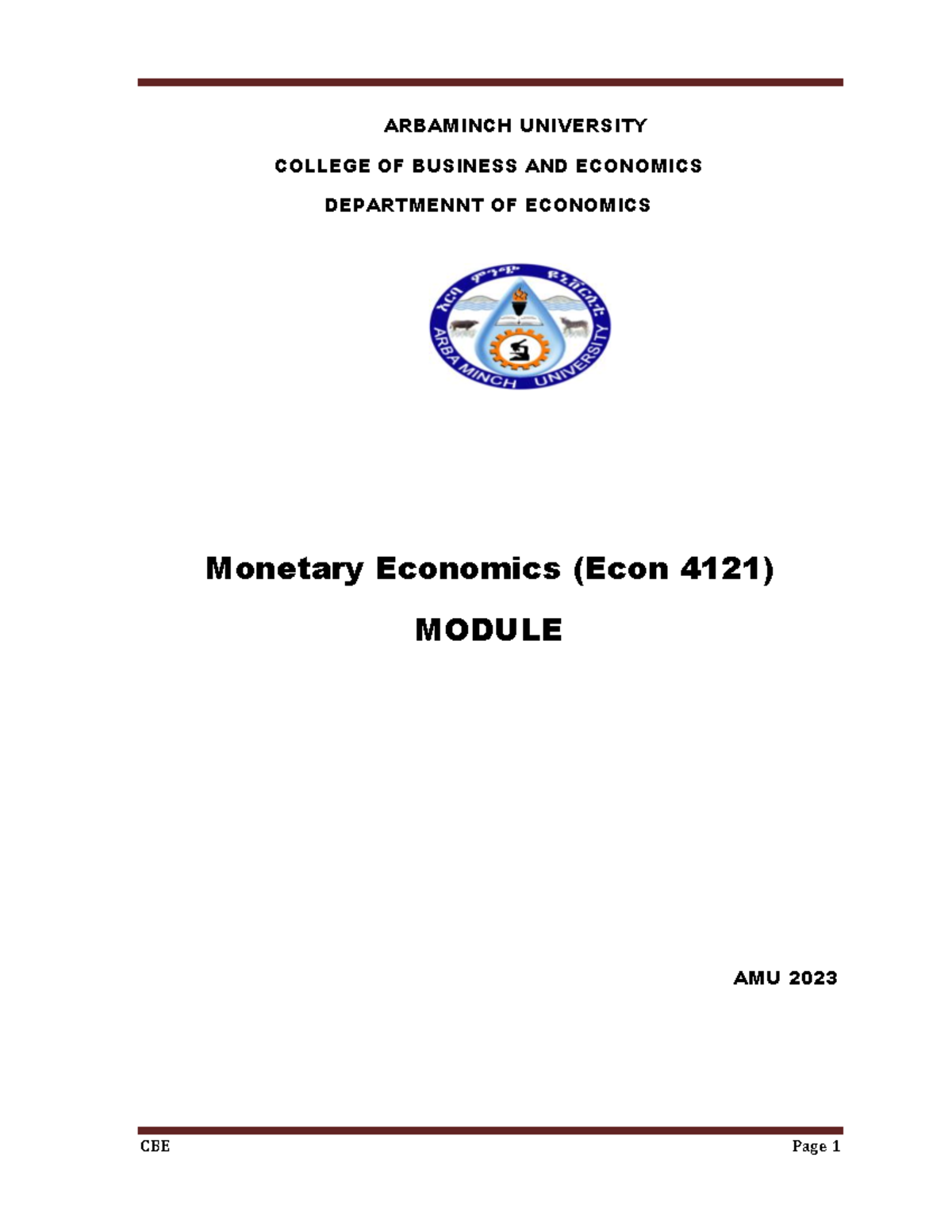 Monetary Economics Module (Econ 4121): Enhancing Student Insight - Studocu