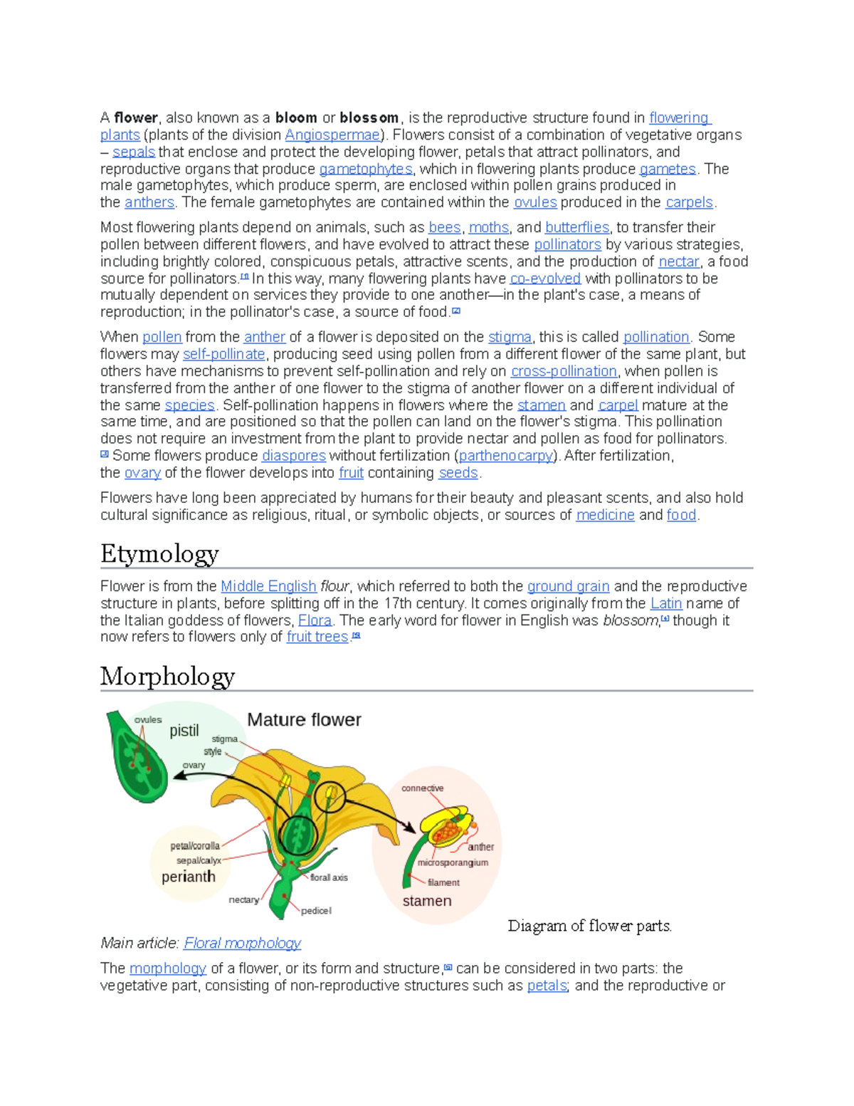 The Structure and Function of Flowers in Angiosperms (BIOL 101) - Studocu