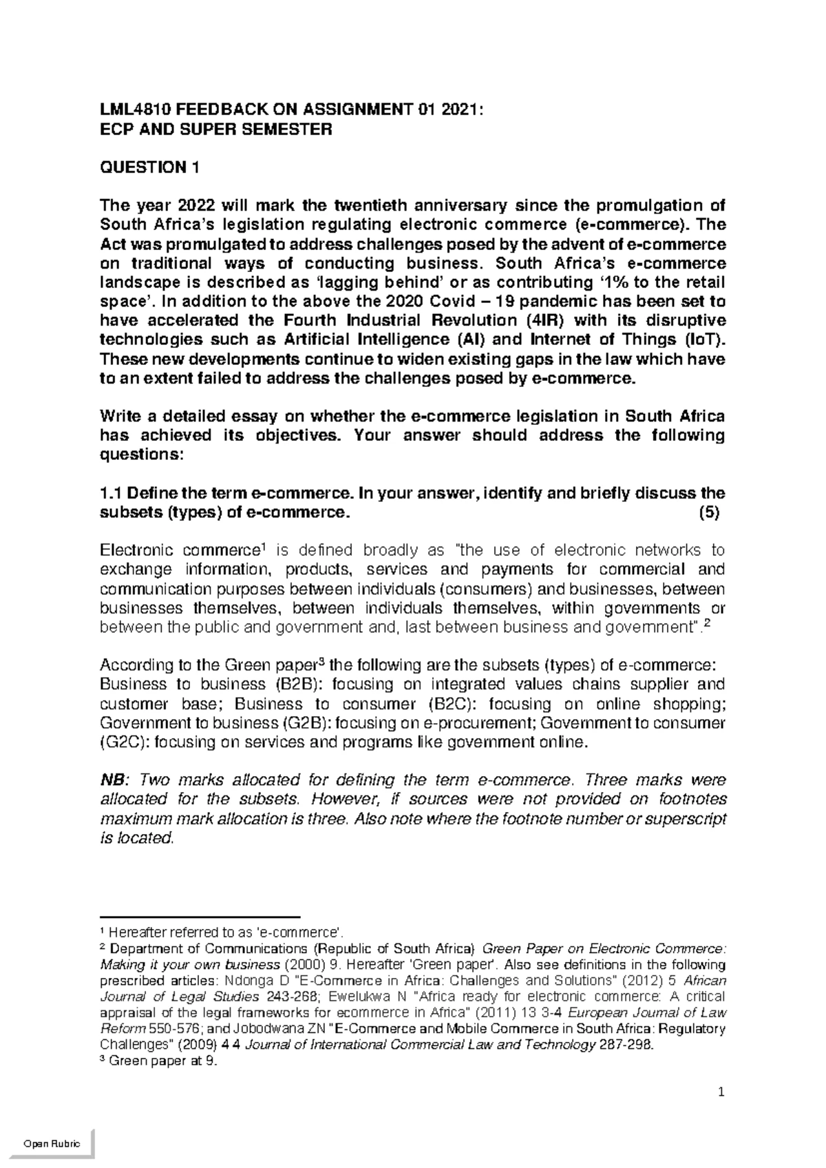 Regulating ISP Liability: Insights from the ECT Act by M. & F. E. Marx ...