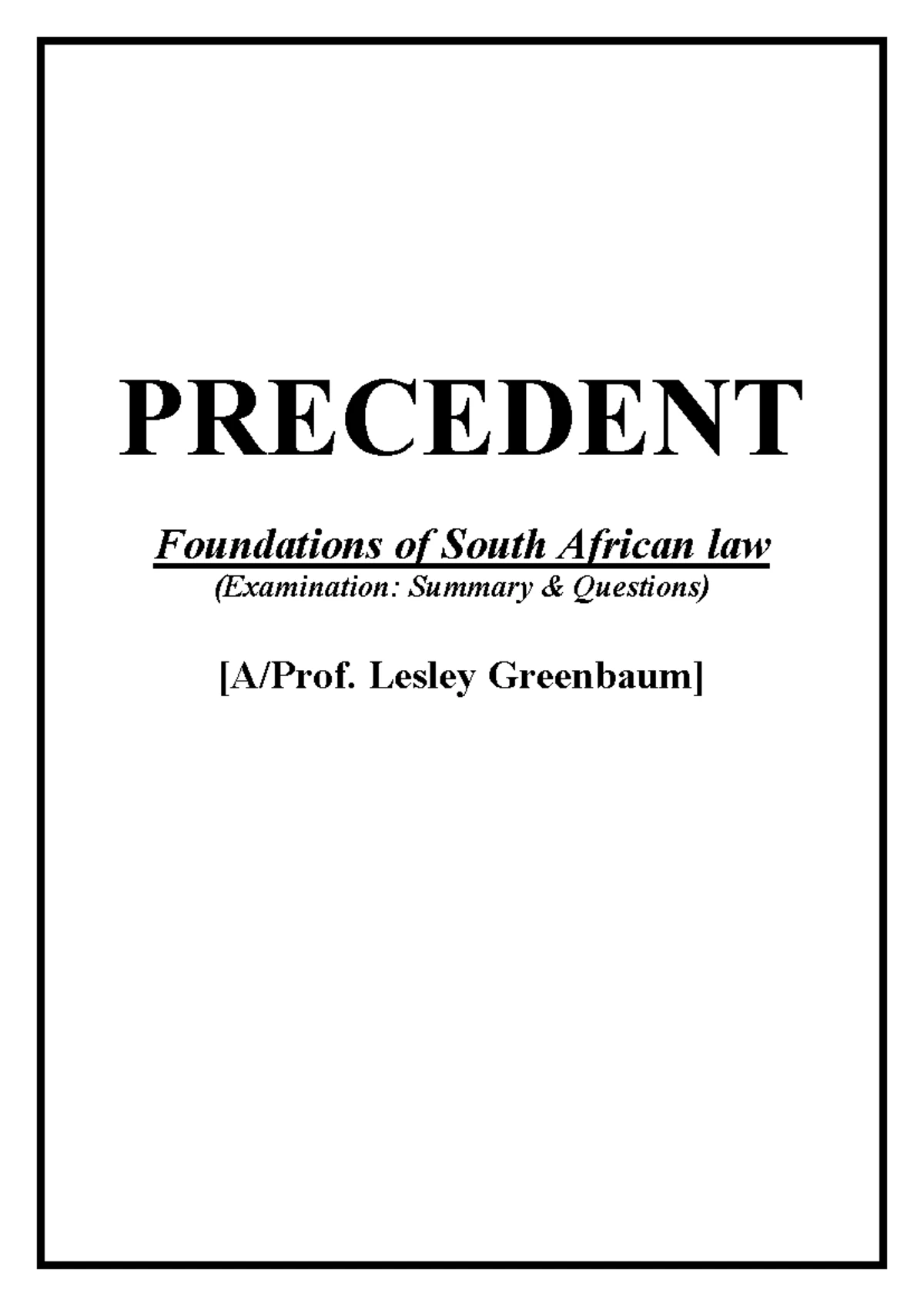 (5) Divisions of Law - Summary of Study Unit 5 from the ILW 1501 Study ...