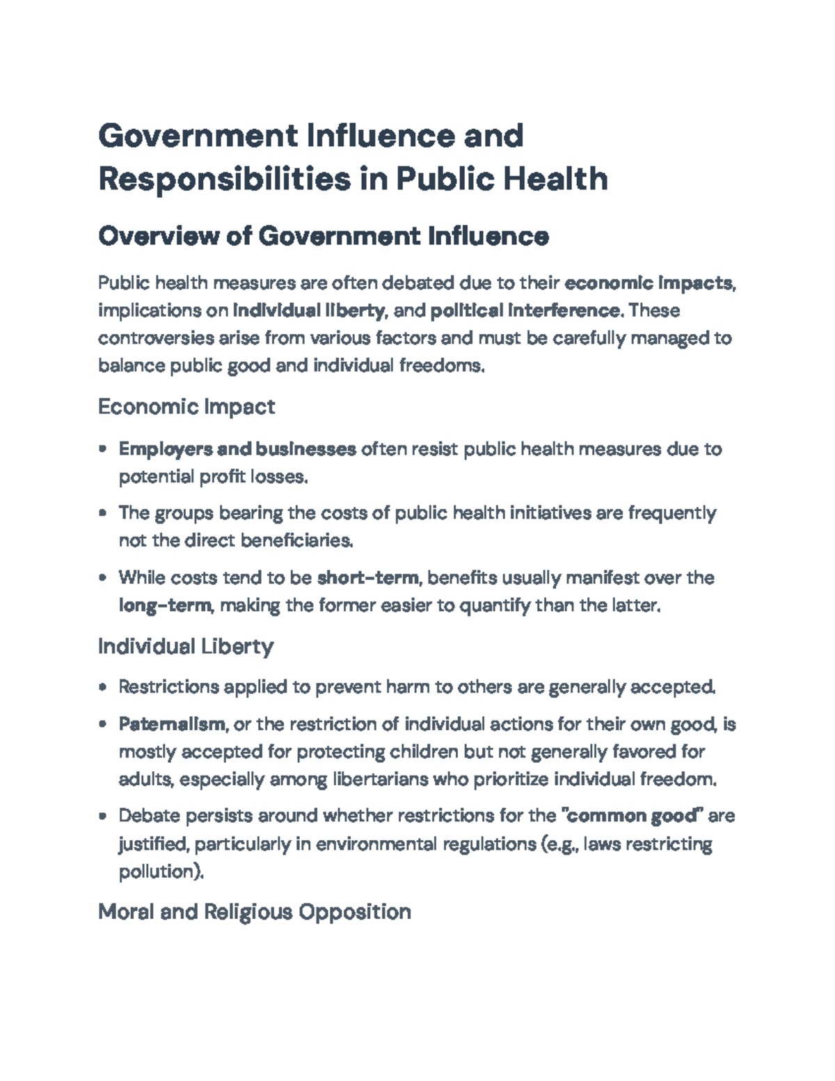 Government Roles and Responsibilities in Public Health Policy Debate ...
