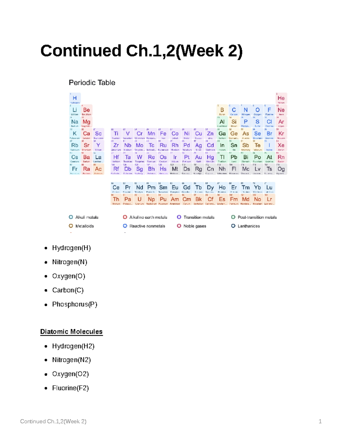 Continued Chapter 1-3 Notes for Week 2 - Chem 101 - Studocu