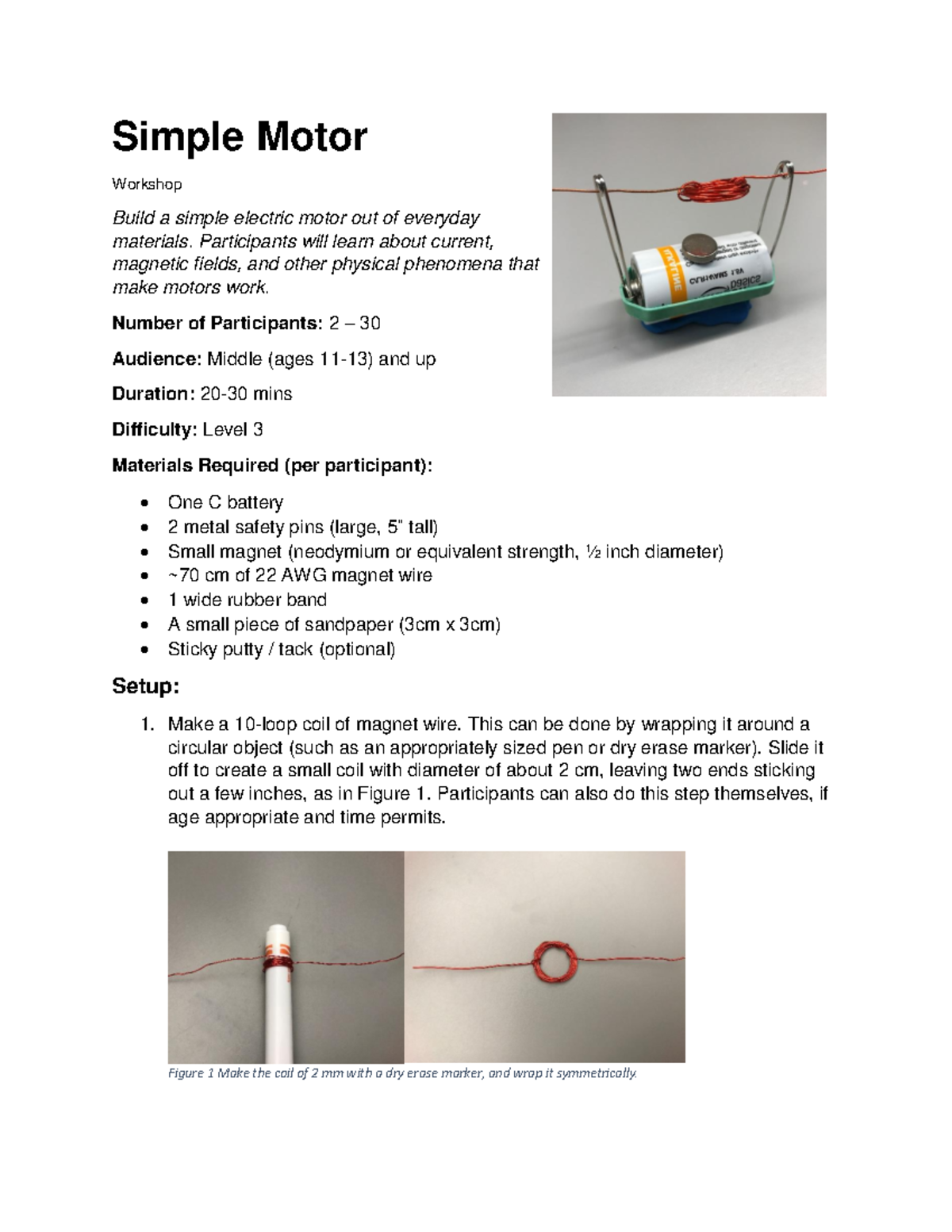 Sps-demo-simple-motor - Workshop Build a simple electric motor out of ...