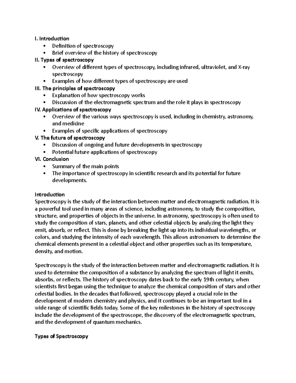 Introduction to Spectroscopy: Principles, Types, and Applications - Studocu