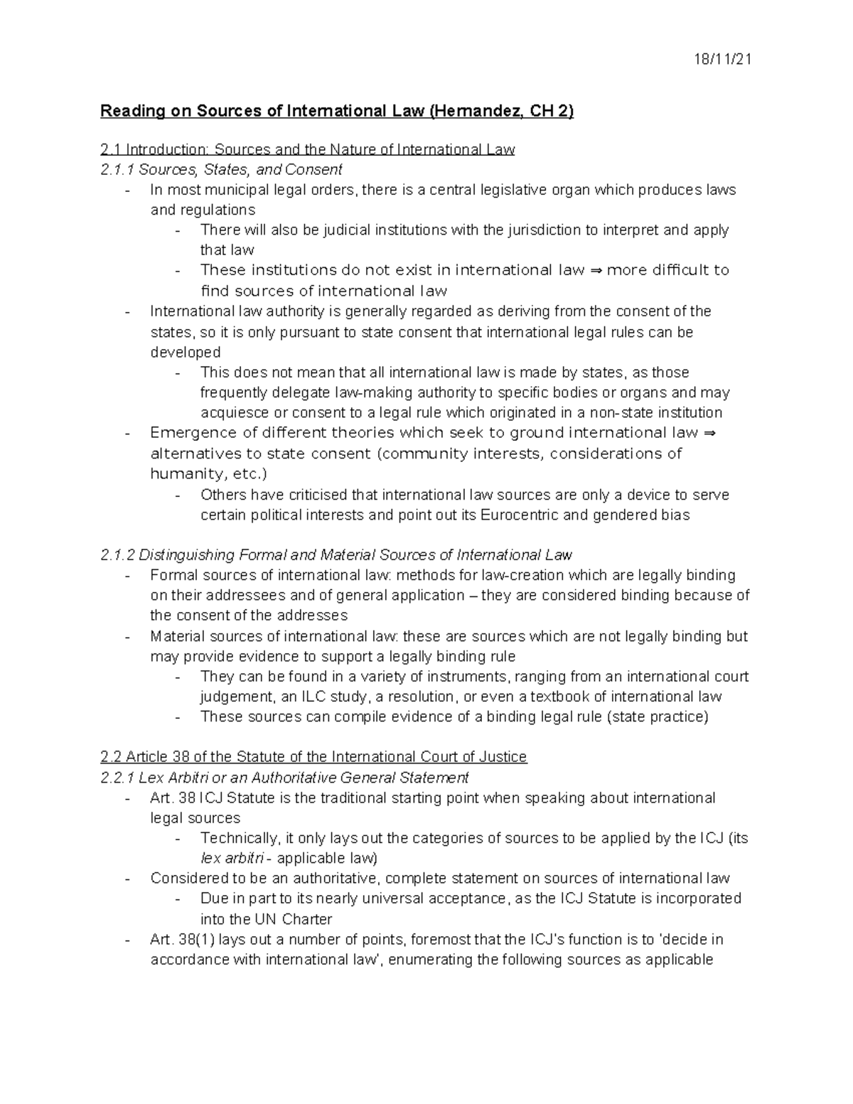 PIL Week 2 Lecture 3: Understanding Sources of International Law ...