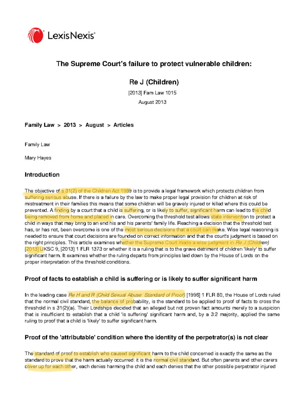 Re J (Children) [2013] UKSC 9: Analyzing Supreme Court's Child ...