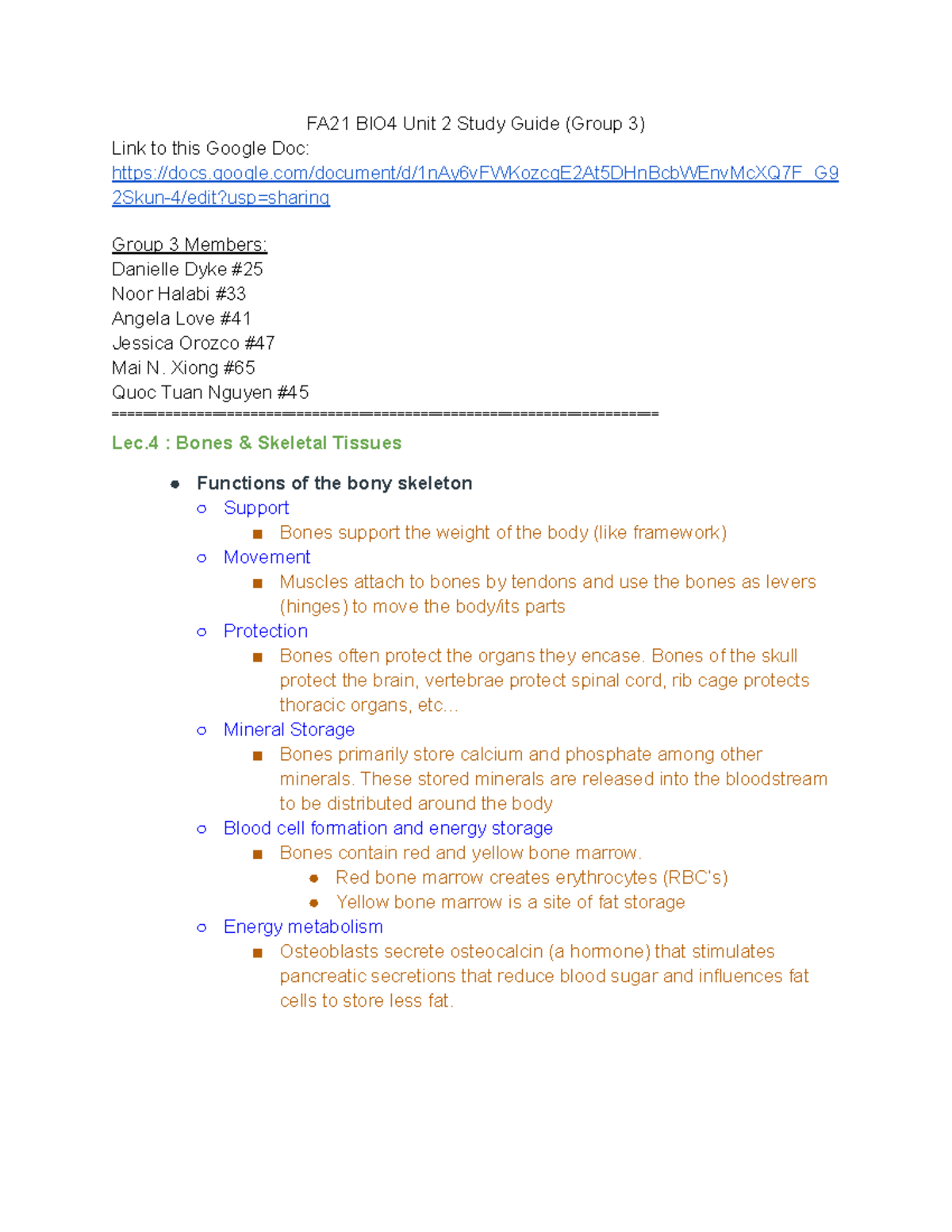 FA21 BIO4 Unit 2 Study Guide (Group 3) - FA21 BIO4 Unit 2 Study Guide ...