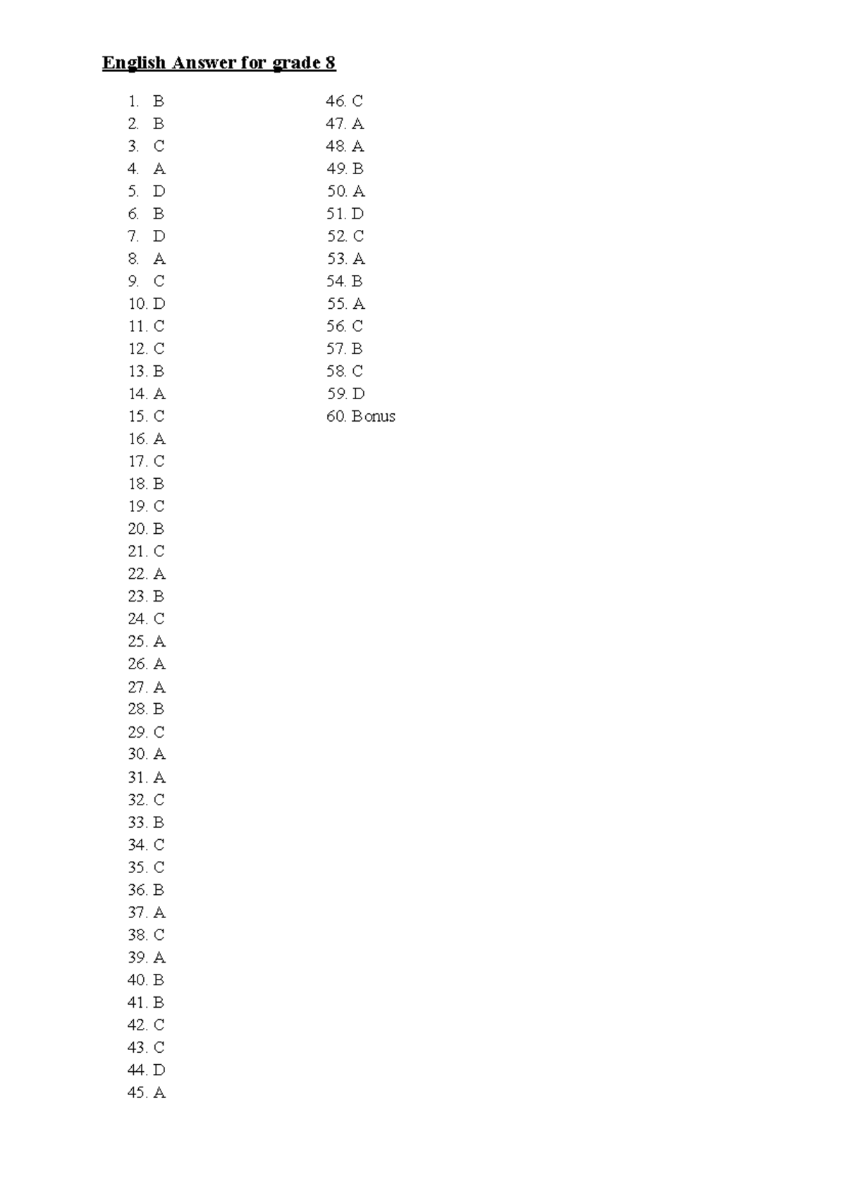 English 8 Answer Key for Grade 8 Assessments - Studocu