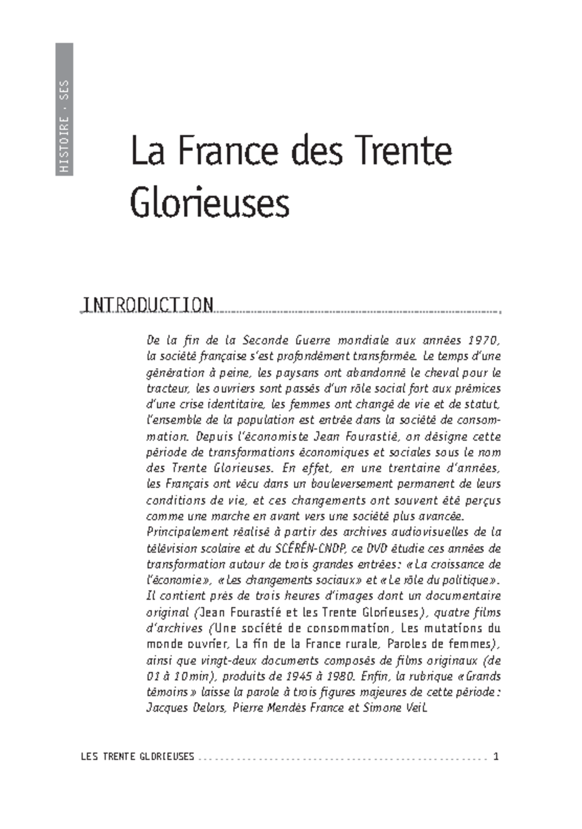 Fiche de Revision 30 Glorieuses Societe Consommation CV