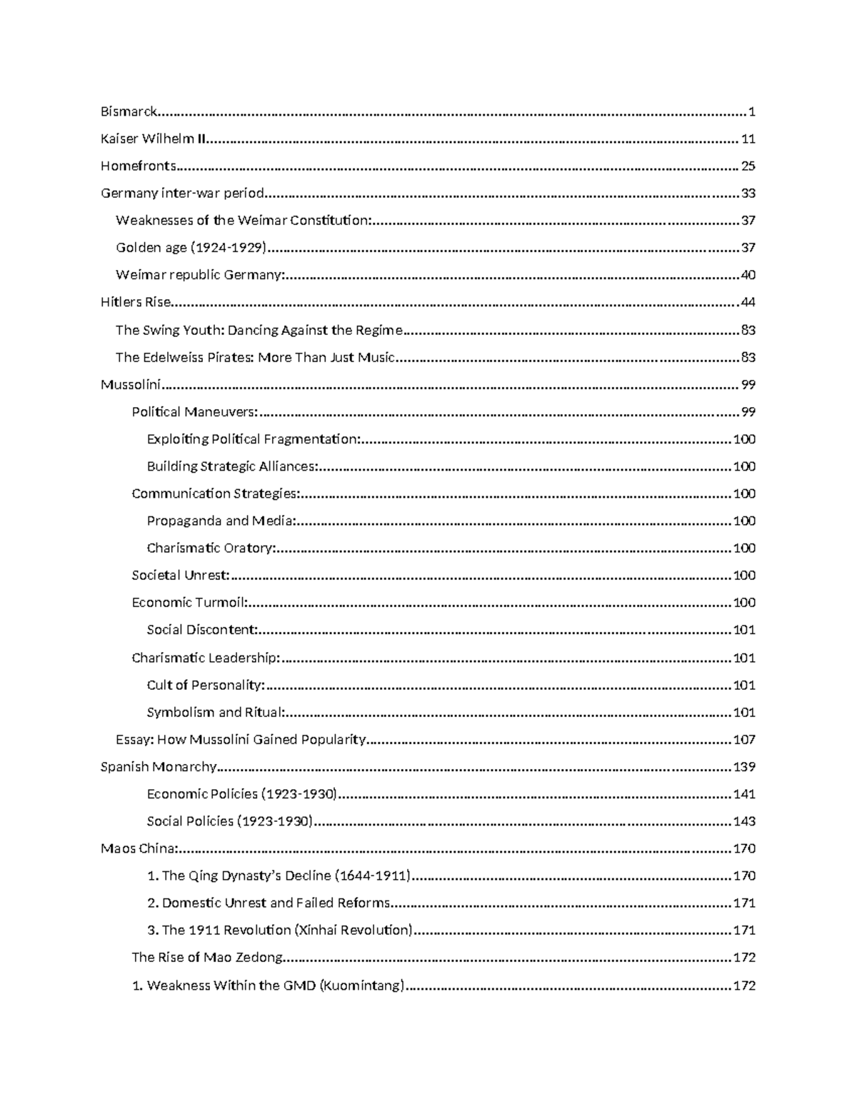 History Study Guide: Key Events and Figures in European Politics (HIST ...