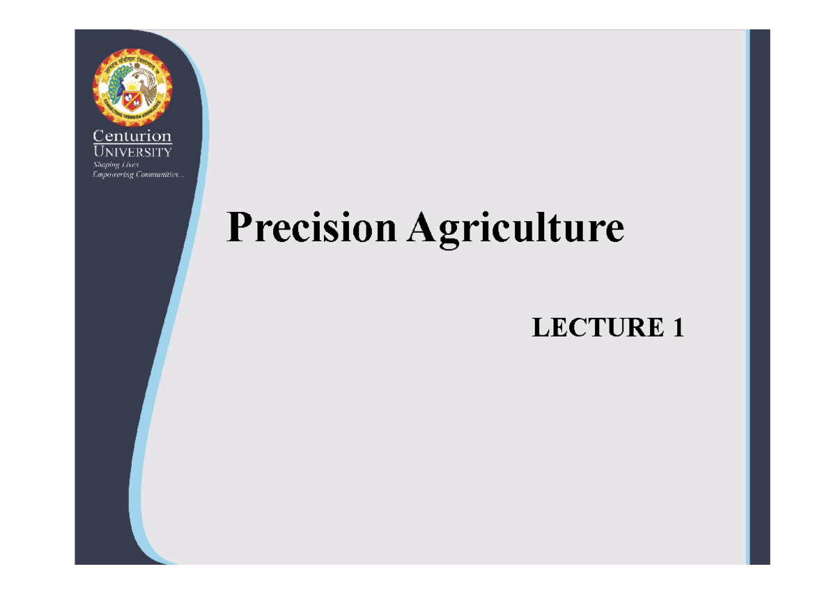 L1 Precision Agriculture Lecture Notes: Understanding Farming ...