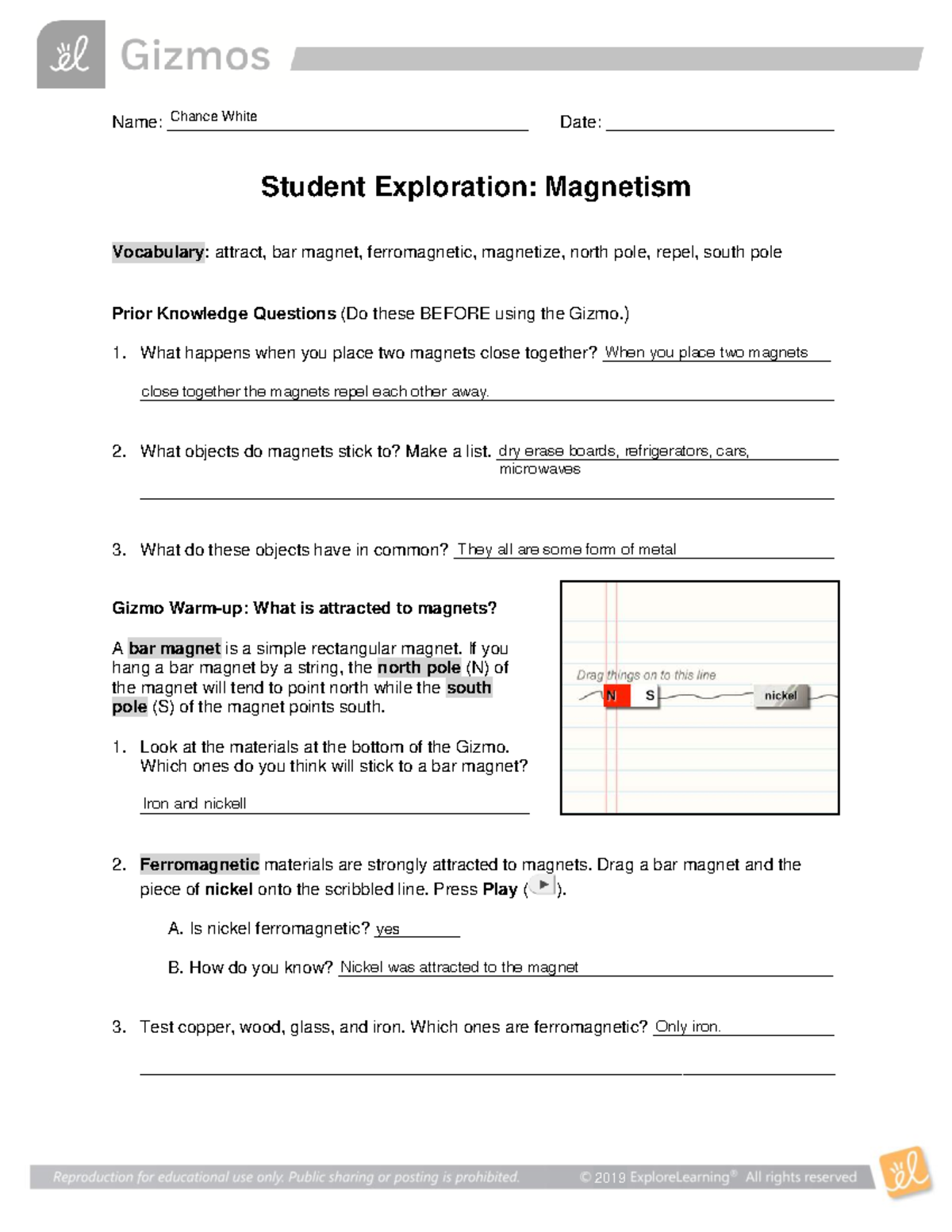 Student exploration: Magnetism SE document 12 notes - Studocu