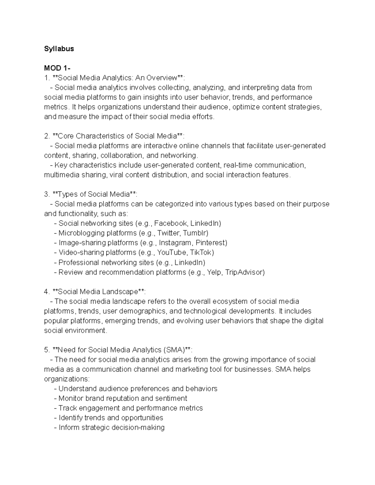 SMA TERM - Summary of Social Media Analytics Concepts & Applications ...