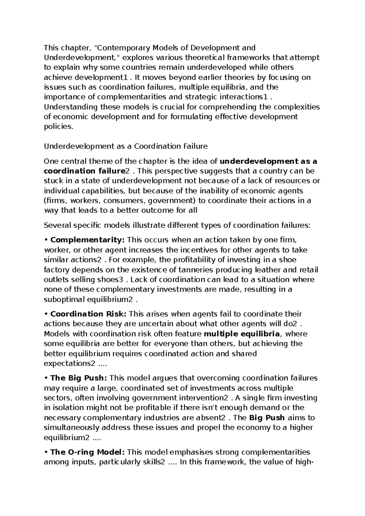 Chapter 4 - Models of development and coordination failures in ...
