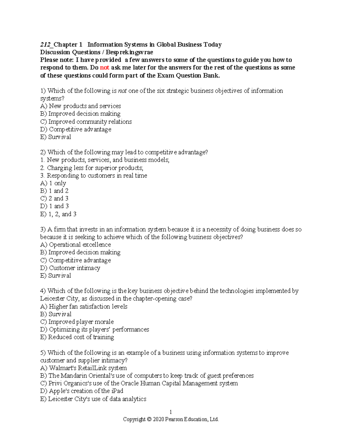 212 Chapter 1 Discussion Questions 2021 - 58173 - SUN - Studocu