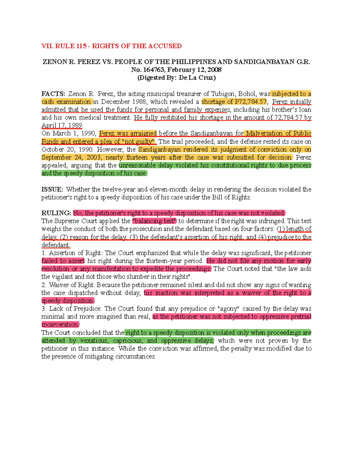 Week 10-11 Case Digests: Key Rulings on Rights of the Accused - Studocu