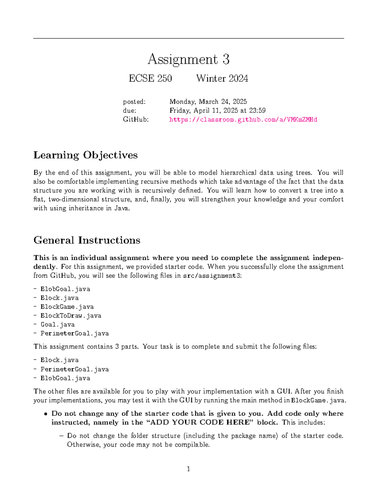 ECSE250 Winter 2025 Assignment 3: Quad-Tree Implementation Guide - Studocu
