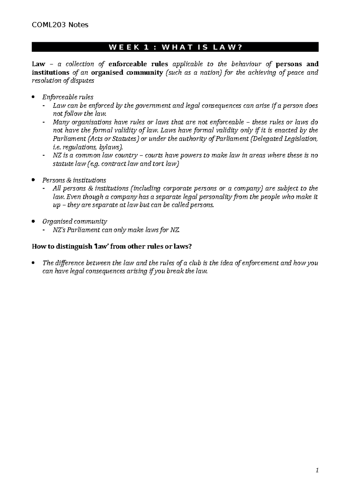 COML203 Notes - COML Lecture 1: Week 1 (27 feb) Course Coordinator ...