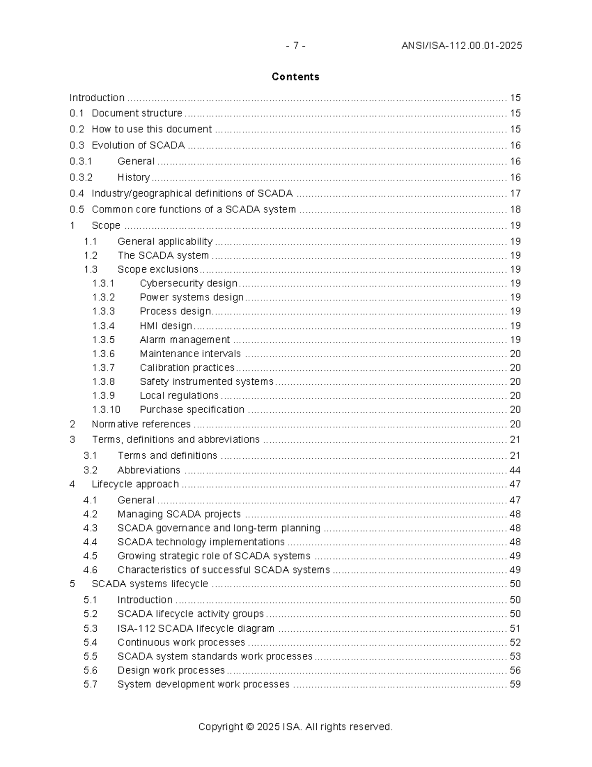 ISA 112 00 01 TOC - System Control Overview and Lifecycle - Studocu
