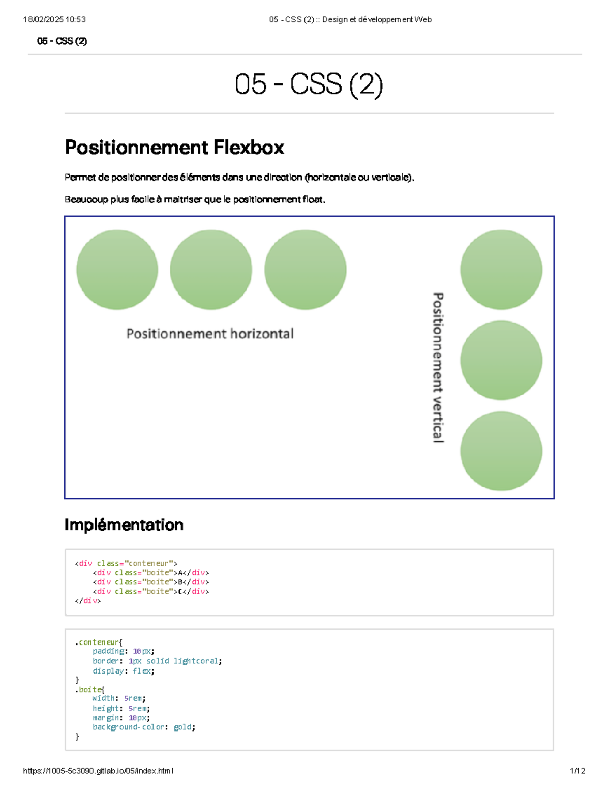 Techniques de Positionnement et Grille en CSS - Cours 05 CSS (2) - Studocu