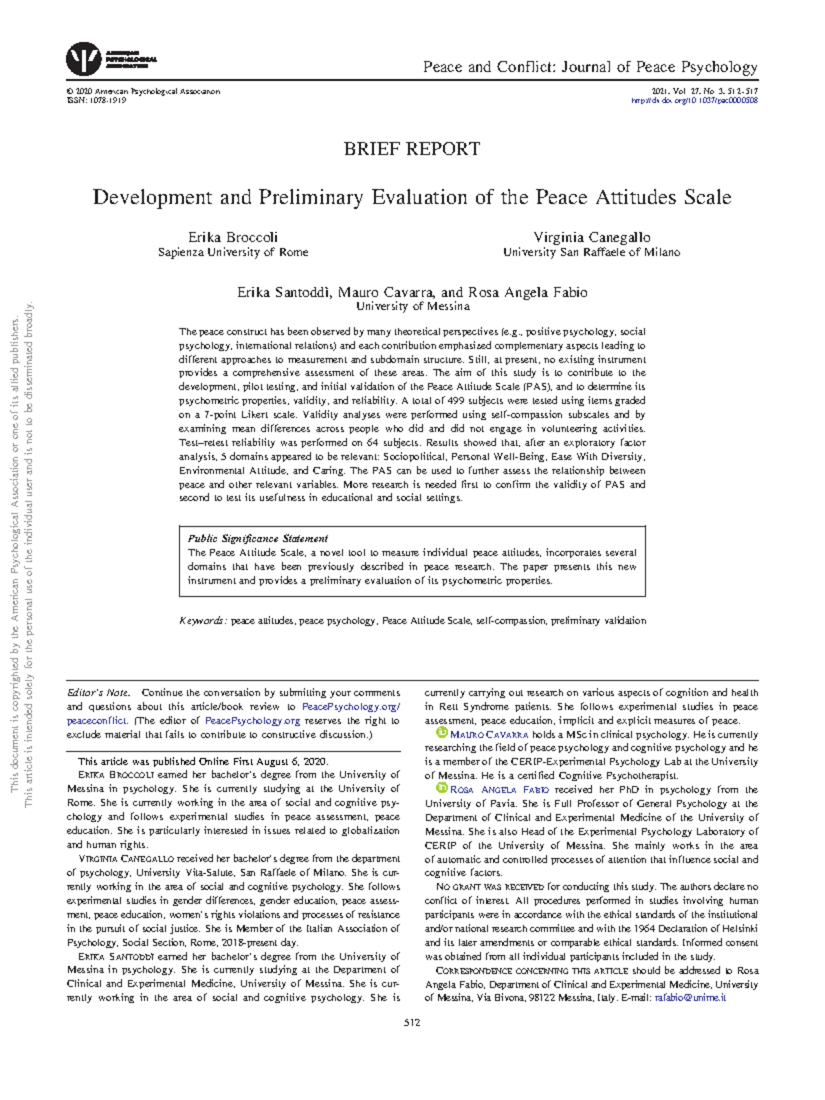 Lec 5.d: Development & Preliminary Evaluation of the Peace Attitudes ...