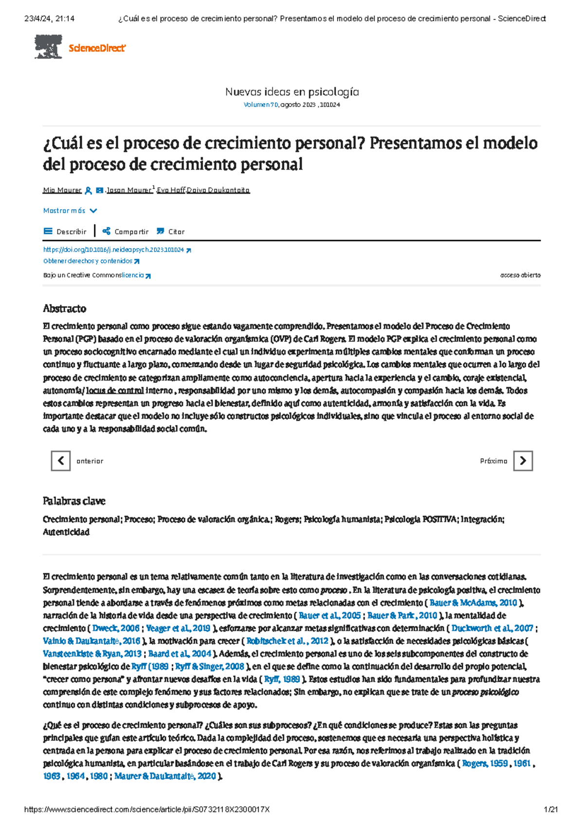 ¿Cuál es el proceso de crecimiento personal Presentamos el modelo del ...