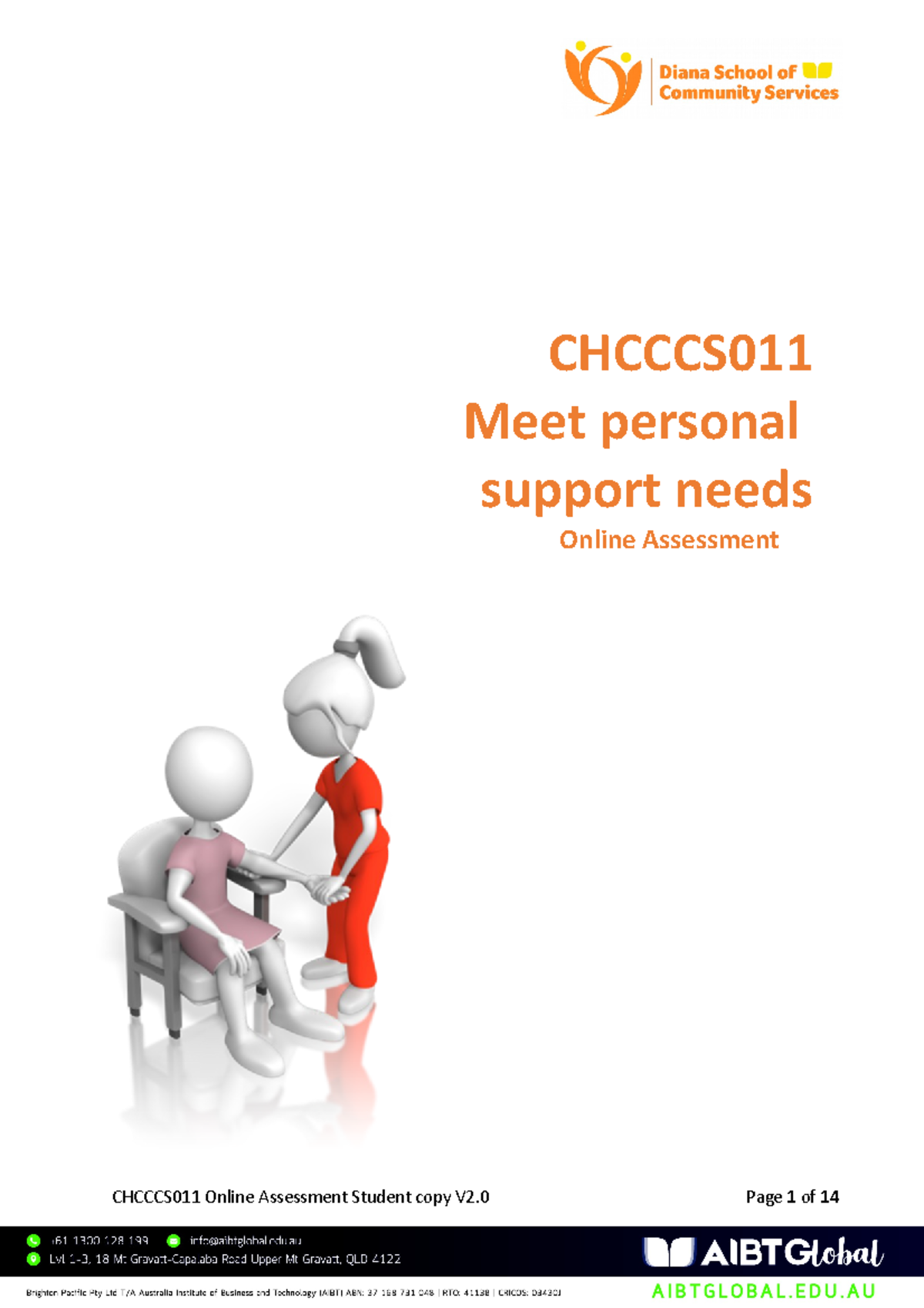 CHCCCS 011 Online Assessment and Personal Support Guidelines - Studocu