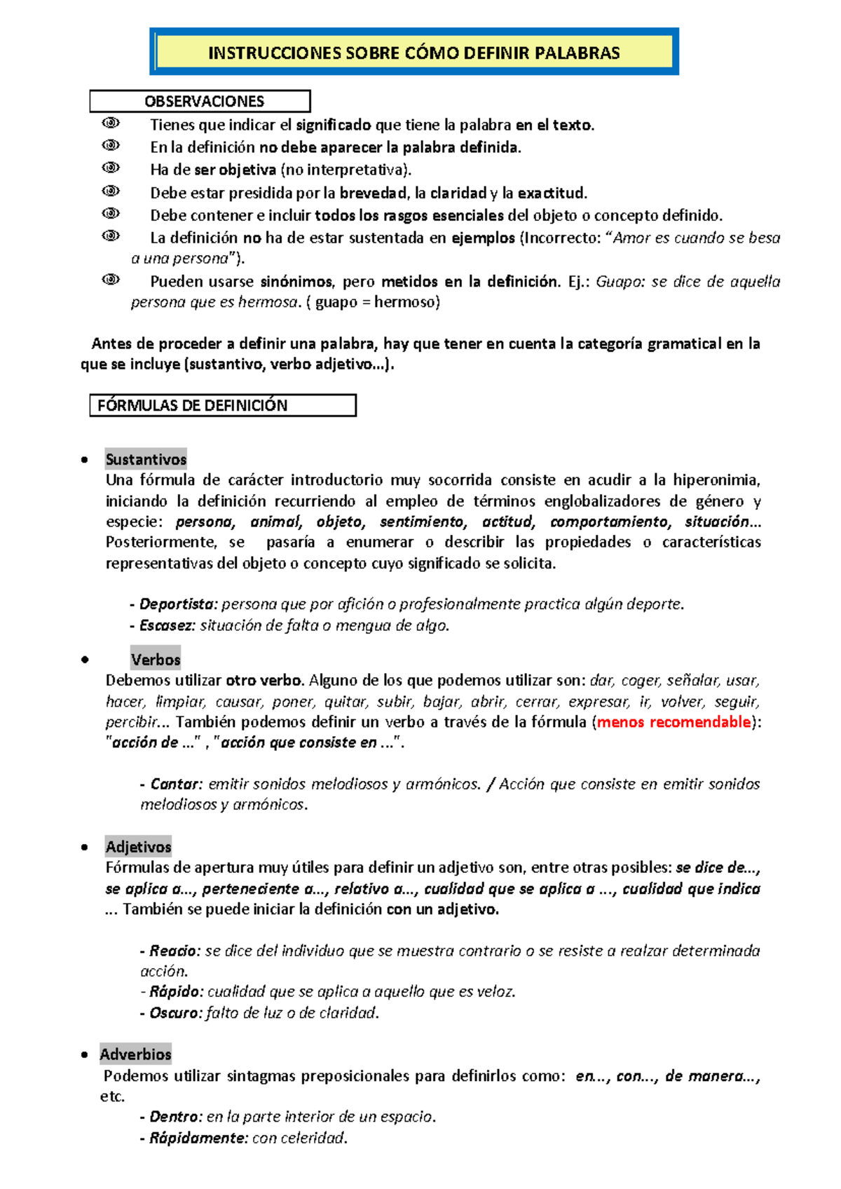 T1 Cómo definir palabras - Lengua castellana y literatura - IES Siete ...