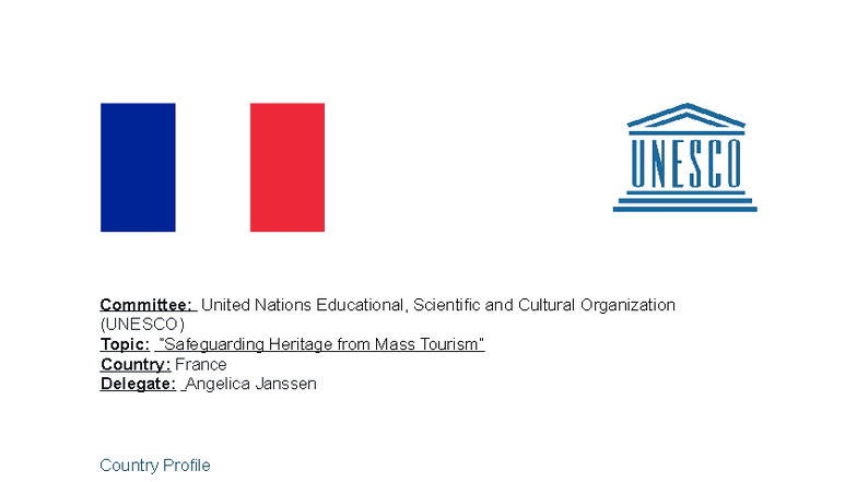 MUN Position Paper: UNESCO France - Heritage & Tourism Challenges ...
